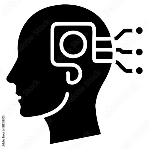 Cybernetics icon vector image. Can be used for Cyberpunk.