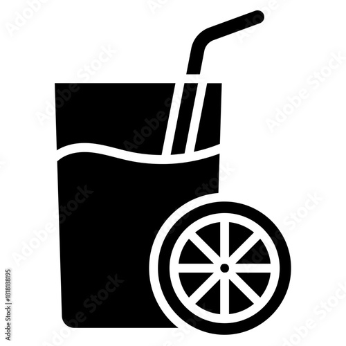 Juice Glass icon vector image. Can be used for Bar.