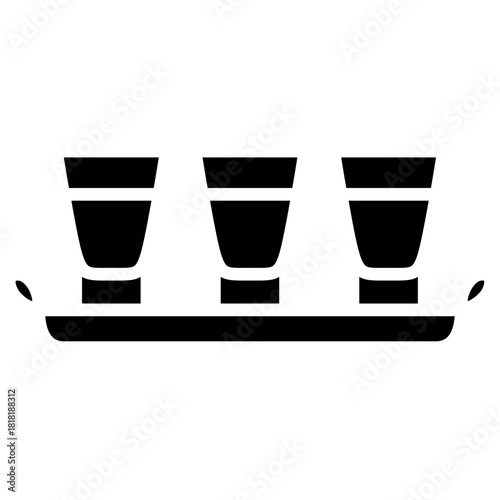 Shot Tray icon vector image. Can be used for Bar.