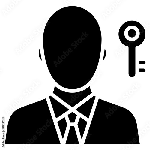 Key Witness icon vector image. Can be used for Crime Investigation.