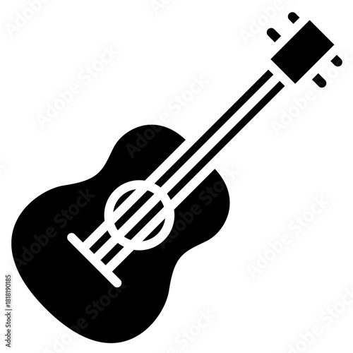 Acoustic Guitar icon vector image. Can be used for Artist Studio.