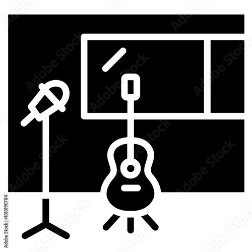 Rehearsal Room icon vector image. Can be used for Artist Studio.