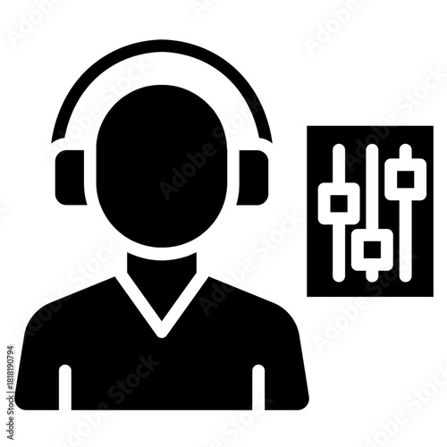 Sound Engineer icon vector image. Can be used for Artist Studio.
