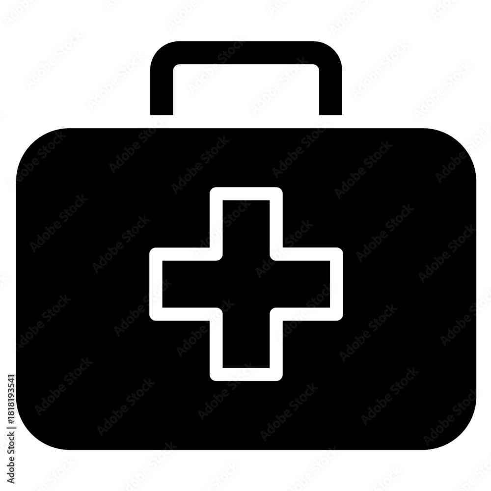 Fototapeta premium First Aid Kit icon vector image. Can be used for Nursing Home.