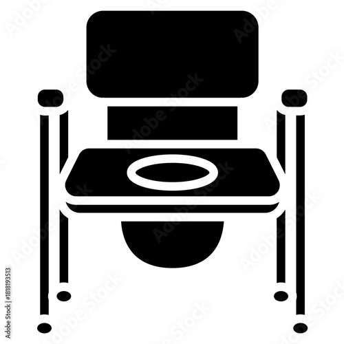 Commode Chair icon vector image. Can be used for Nursing Home.
