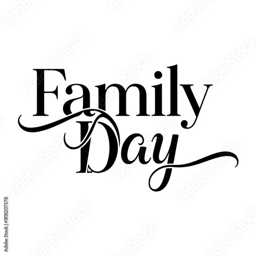 Family day elegant typographic design