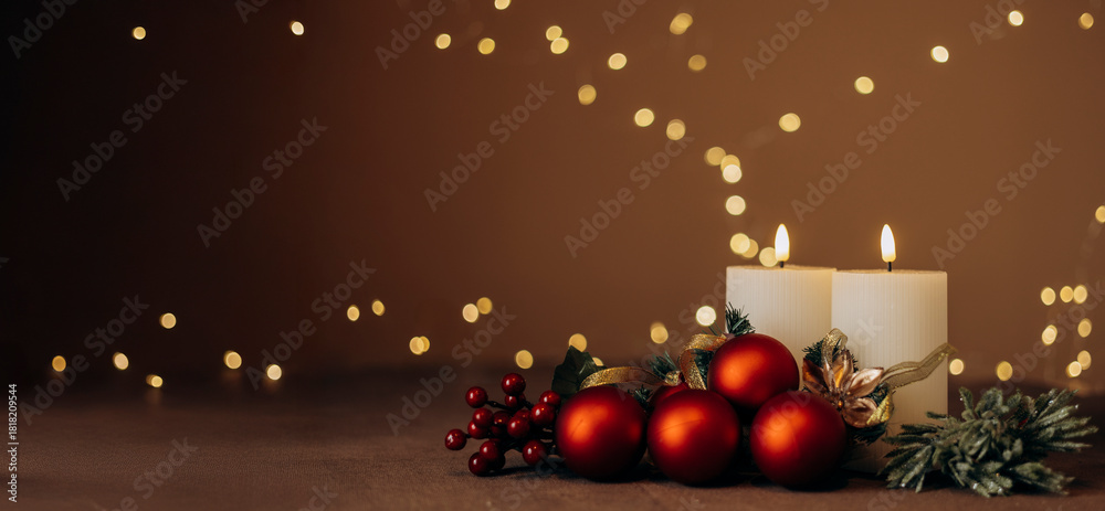 custom made wallpaper toronto digitalAdvent white candles with decor in shiny lights closeup