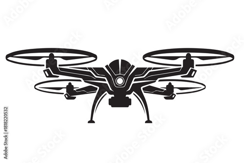 Front View Futuristic Drone with High-Tech Rotor Design