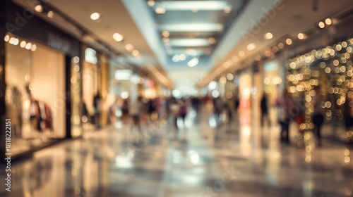 Wallpaper Mural Abstract blur shopping mall corridor. Blurred retail and hall interior in a department store with a defocused bokeh effect. High quality Torontodigital.ca