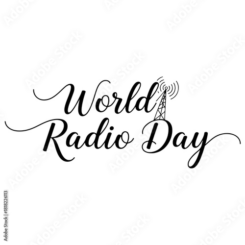 World radio day logo isolated on transparent background