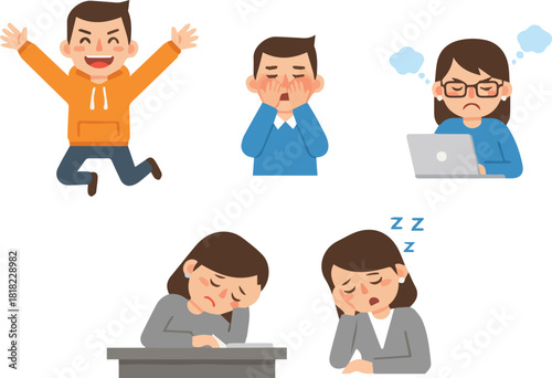 Office Worker Expressions Set