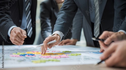 A business meeting, a contract with a client, an agreement on partnership in the office.