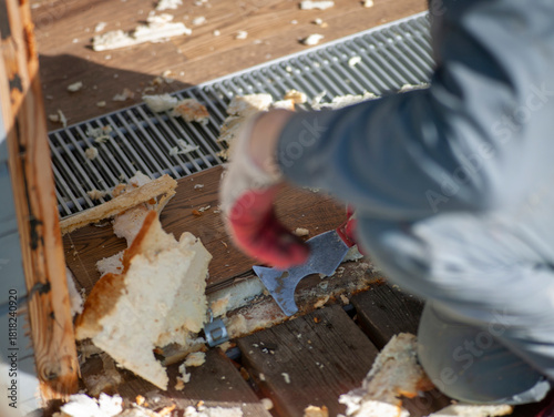 removing old spray foam