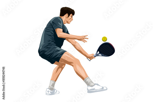 illustration of a man playing padel
