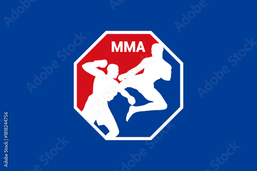 mma logo design with simple silhouette