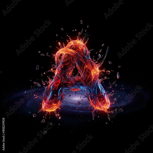 Letter A with plain background