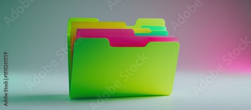 Colorful File Folders Stacked.