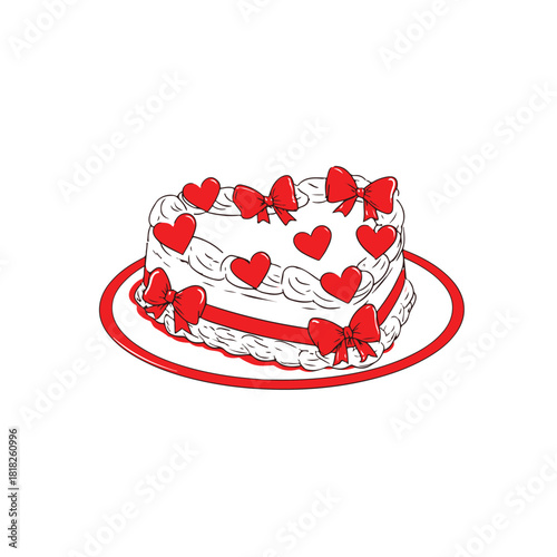 red cup of cak with heart