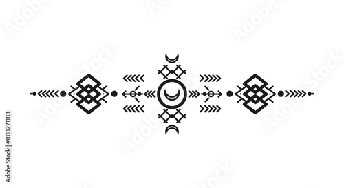 Black and White Sacred Geometry Moon Divider.