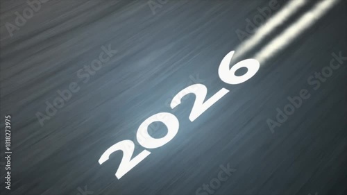 Metallic Comet Trail 2026 New Year