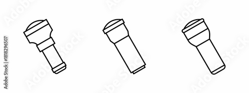 Stock vector. Flashlight icons. Black flashlight icon set. Flashlight elements. Collection of flashlight. Vector illustration