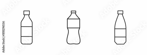 Stock vector. Bottle icons. Black bottle icon set. Bottle elements. Collection of bottle. Vector illustration