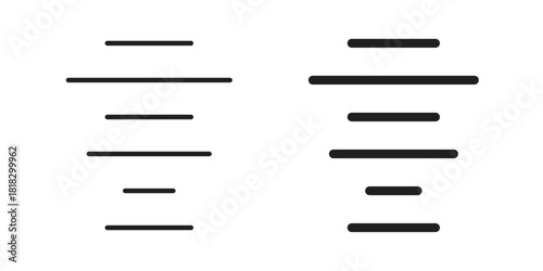 Align center icons vector collection for web designs. flat icons