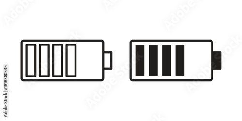 Battery icons vector collection for web designs. flat icons