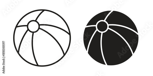 Beach ball icons vector collection for web designs. flat icons