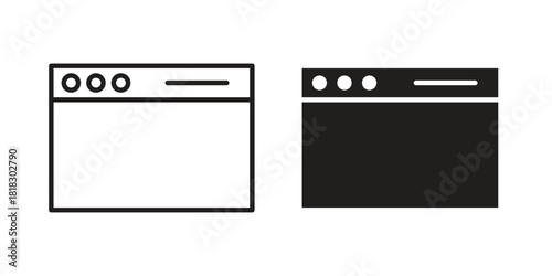 Browser window icons vector collection for web designs. flat icons