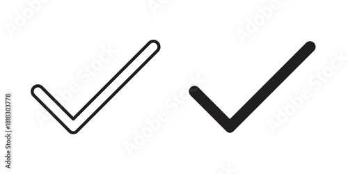 Checkmark icons vector collection for web designs. flat icons