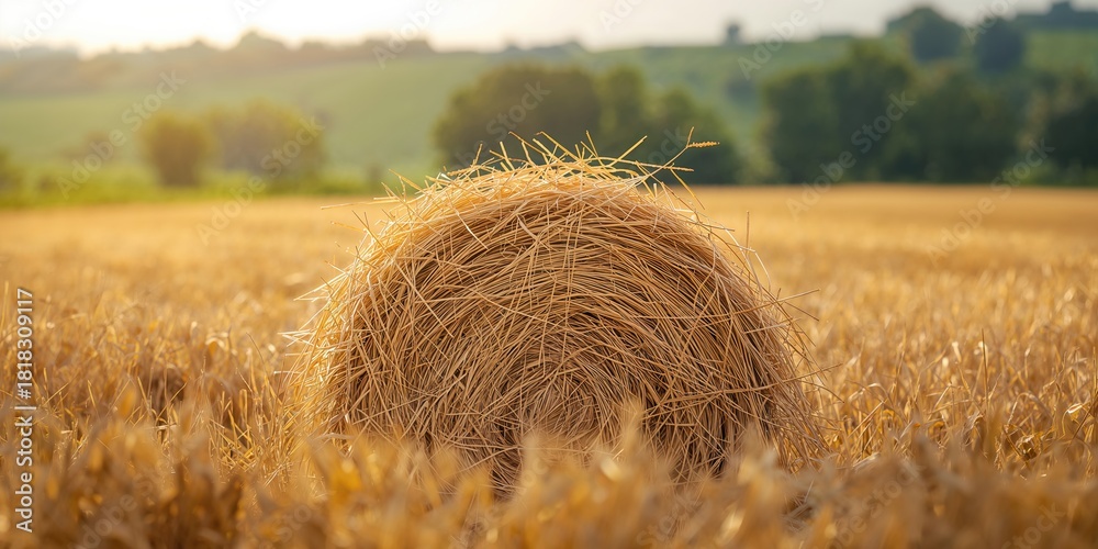 Fototapeta premium Dry straw and hay used as a background for design projects, emphasizing natural textures and patterns