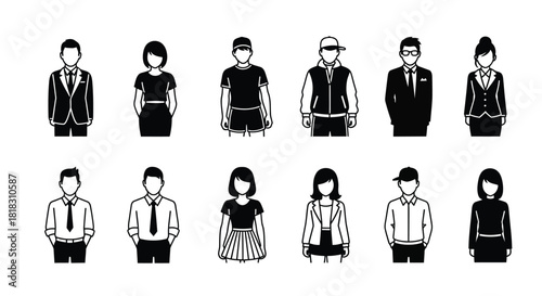 Diverse people icons great for website design or user profile avatars