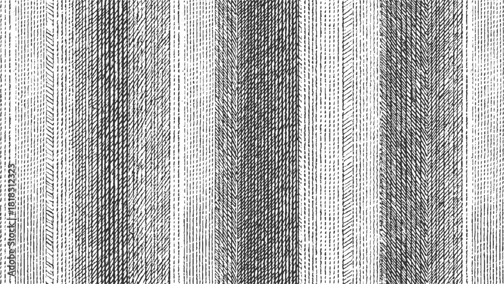 Fotografie Black and white vertical line pattern with varying density and direction abstrac