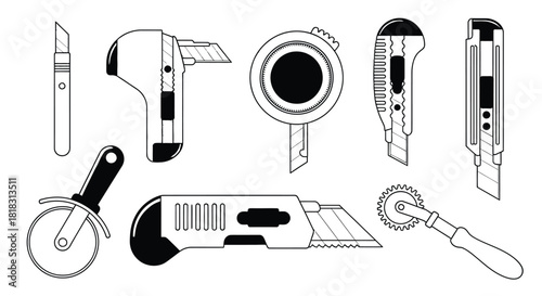 Professional craft utility knives collection for creative projects