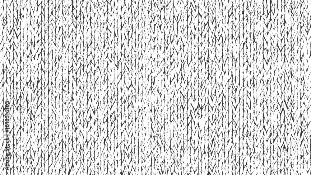 Αυτοκόλλητο Black and white knitted fabric texture with vertical stitch pattern knitting