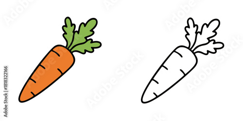 シンプルなニンジンのアイコンイラスト