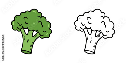 シンプルなブロッコリーのアイコンイラスト