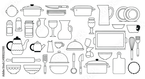 Whimsical kitchenware collection in vibrant pink and turquoise hues