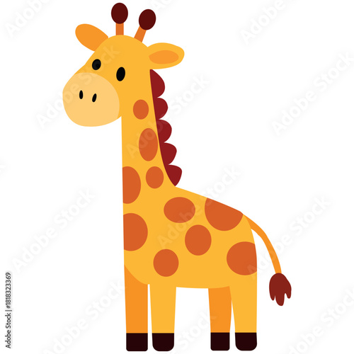 Colorful Cartoon Giraffe Illustration for Kids' Decor and Educational Resources