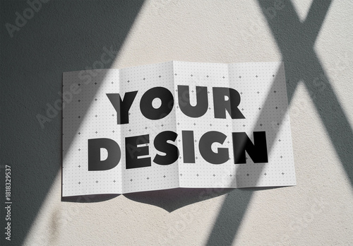 Mockup Of Customizable Folded Open Leaflet