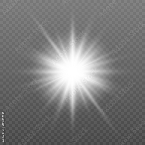 Bright white starbursts radiate outward on a black background, producing sparkling highlights with scattered glowing particles and subtle flare effects.