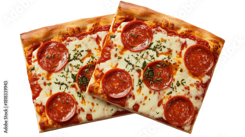 Delicious pepperoni pizza slices stacked high, ready for a quick lunch or easy dinner, perfect for takeaway menus and comfort food cravings