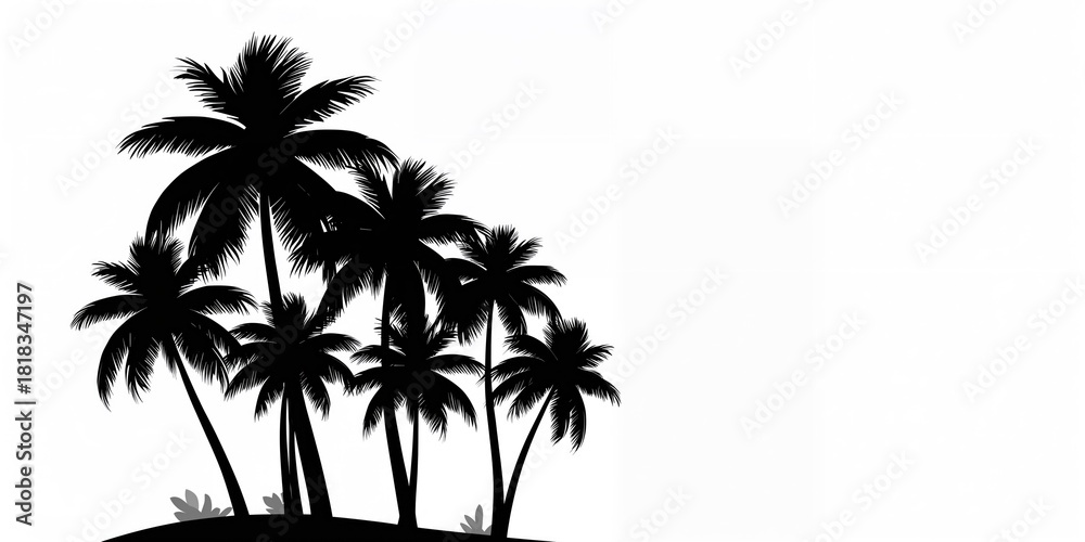 Obraz premium Palm trees in a tropical jungle used as a background for text layout, suitable for editorial headers