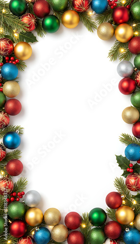 Golden and Red Baubles Holiday Photo Frame