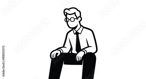 Depressed businessman sitting alone thinking about career challenges