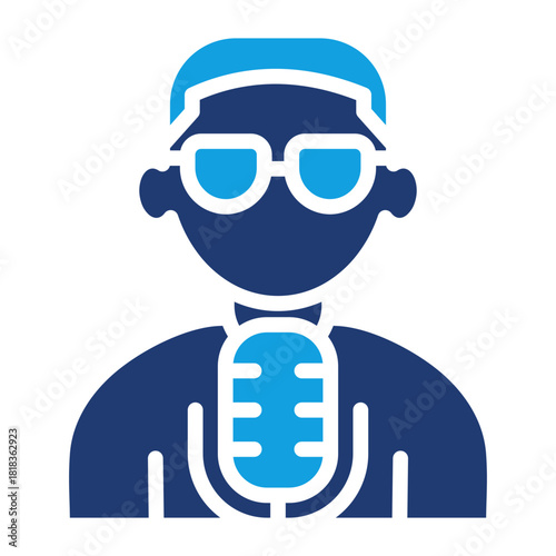Podcaster Blue Color Icon