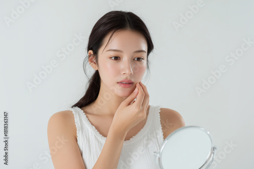 肌のトラブルに悩む女性