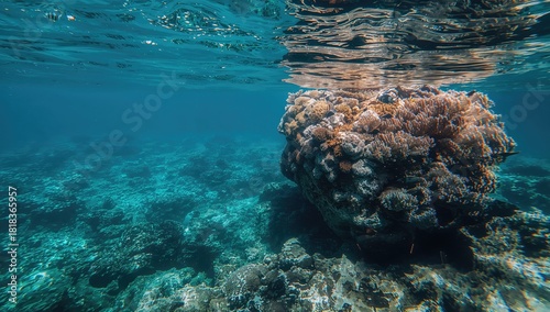 Fototapeta Naklejka Na Ścianę i Meble -  Underwater scene with marine fauna in the Ionian Sea, emphasizing biodiversity, Earth Day