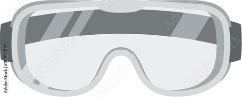 Protective safety goggles with clear lenses and gray frame.